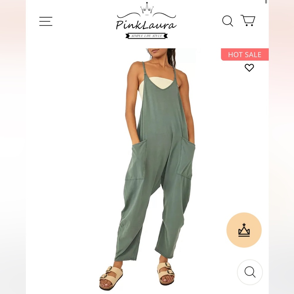 Pink Laura Wide Leg Jumpsuit with Pockets